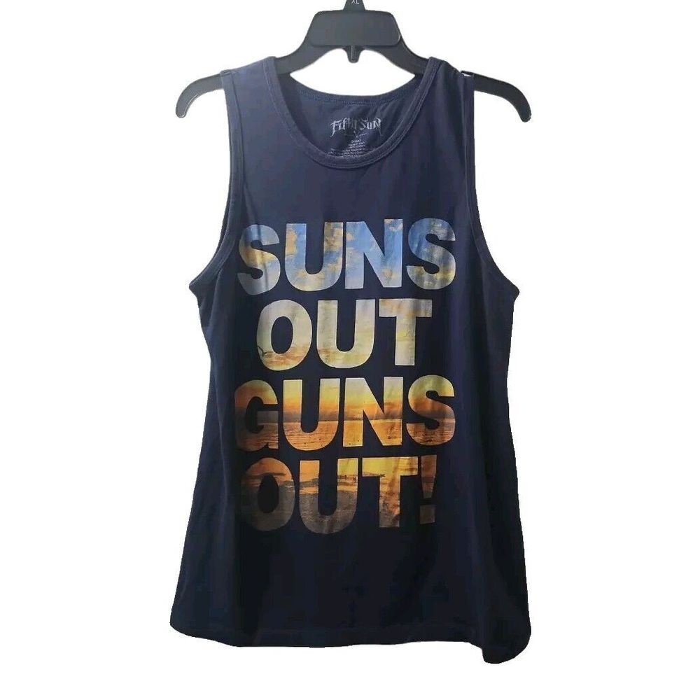 Fifth Sun Unisex Size S Suns Out Guns Out Top Sleeveless Black